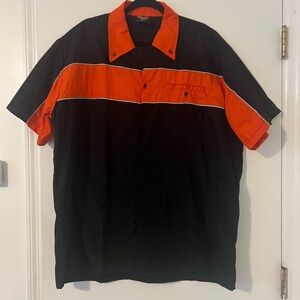Vance Biker Wear Black and Orange Men's Shirt size XL (SKU D-121)